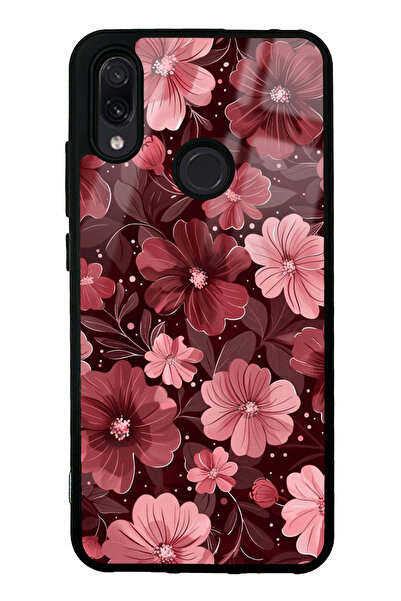 Spoyi Xiaomi Redmi Note 7 Velvet Burgundy Tasarımlı Glossy Telefon Kılıfı