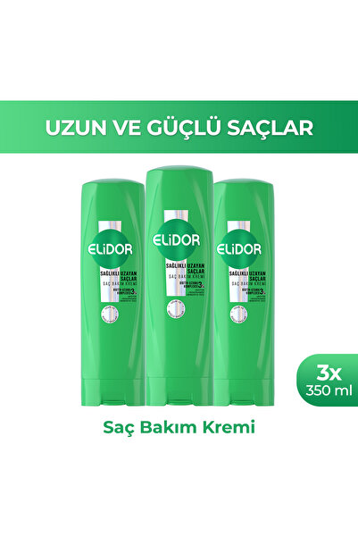 Elidor Saç Bakım Kremi Sağlıklı Uzayan Saçlar 350 ml x3