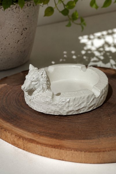 SOUL AND HEAT Lover Set, Special for Couples, Decorative Ashtray, Double Ashtray Set, Cat Figured Ashtray, Wolf Figured Ashtray, Modern Gift Ashtray, Office Decoration, Home Gift, Handmade Ashtray, Trinket, Object