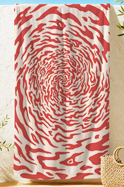 Evimde Bambaşka Prosop de plajă modern cu model spiralat abstract - Prosop ar...