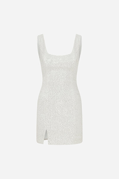 ILA THE BRAND Isadora-U-Neck Mini Sequin Dress