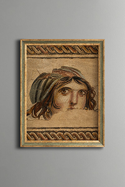 epiqart Gypsy Girl Mosaic Portrait - Vintage Patterned Frame - Slim Model