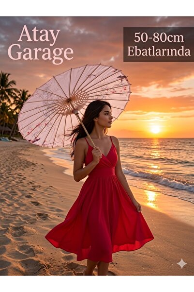 Atay Garage Japon Sakura Desenli Pudra Renk Şemsiye – Katlanabilir, Hafif ve ...