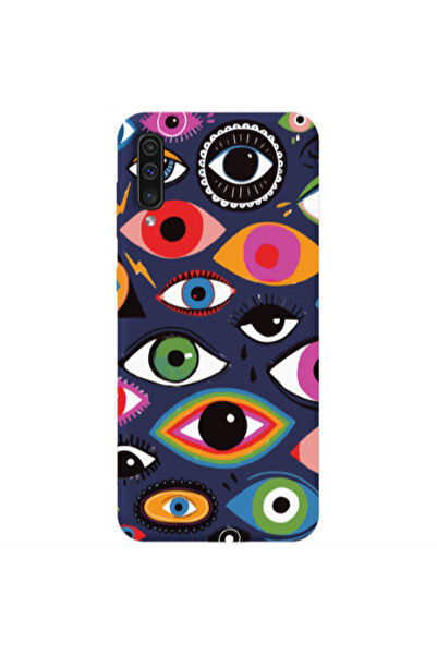 Other Samsung A70 Colorful eyes Dark blue Colored Silicone TPU Θήκη