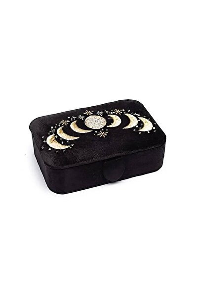 Namaruna Cutie pentru bijuterii/tarot din catifea neagră cu fazele lunii -- 1...