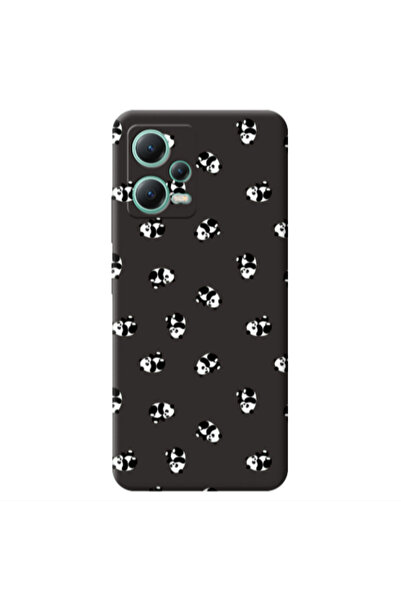 Other Xiaomi Redmi Note 12 Pro 5G Small Pandas Black Colored Silicone TPU Θήκη