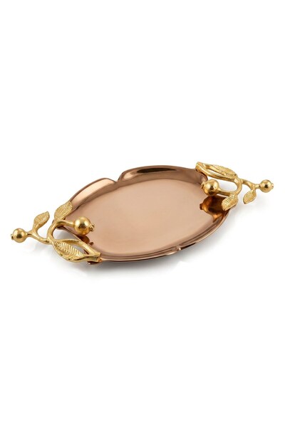 Sembol Leaf Rose Gold Decorative Plate