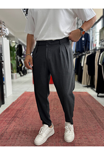 BYBASICMAN Pantalone od tkanine sa antracit uzorkom BY-5090