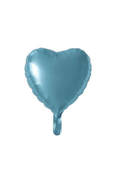 Patladı Gitti Turquoise Blue Heart Foil Balloon 18 Inches - 45 cm