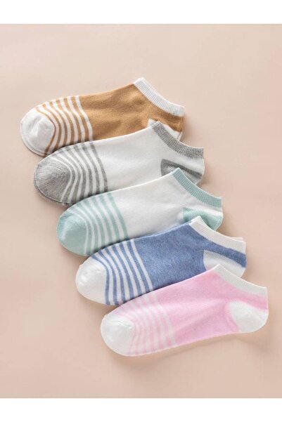 SBA SOCKS Pack of 5 Women's Striped Patterned Colorful Booties Socks