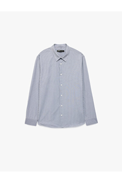 Koton Regular Fit Classic Collar Long Sleeve Striped Shirt