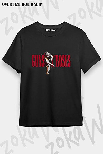 ZOKAWEAR Unisex Loose Fit Guns N Roses V44 Printed T-Shirt