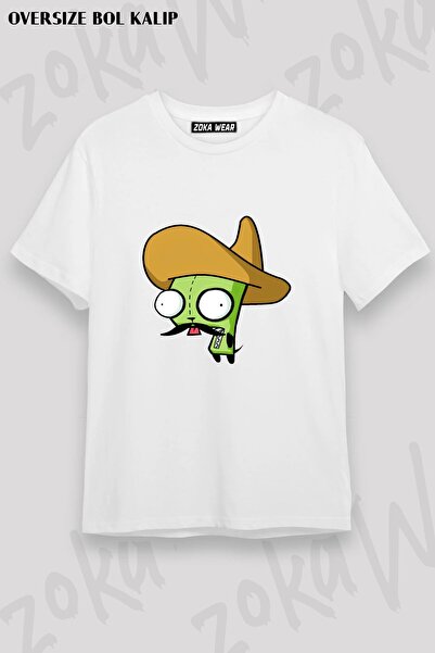 ZOKAWEAR Μπλουζάκι Unisex Loose Fit με στάμπα Invader Zim v5