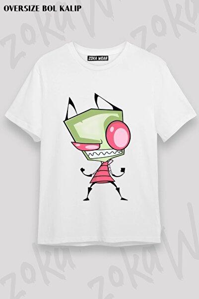 ZOKAWEAR Μπλουζάκι Unisex Loose Fit με στάμπα Invader Zim v3