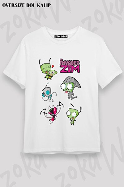 ZOKAWEAR Μπλουζάκι Unisex Loose Fit με στάμπα Invader Zim v22