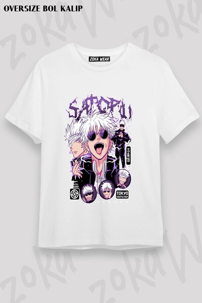 ZOKAWEAR تي شيرت مطبوع للجنسين من Jujutsu Kaisen Gojo Satoru v6