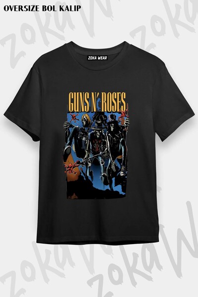 ZOKAWEAR Unisex Loose Fit Guns N Roses V6 Printed T-Shirt