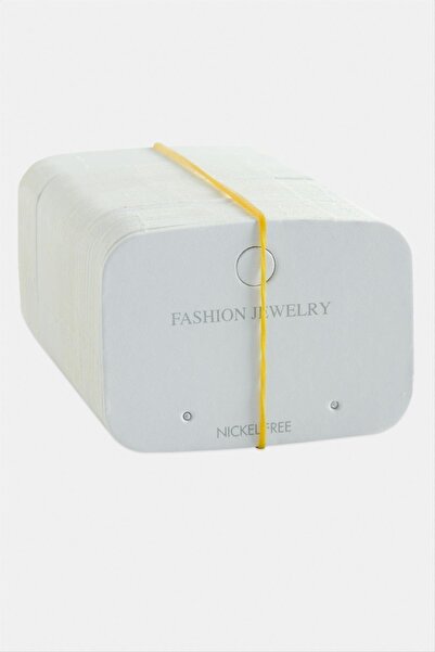 ZERO LAND Svl-Shop Oval Luxury Earring Card (71221) 100 Pieces-White