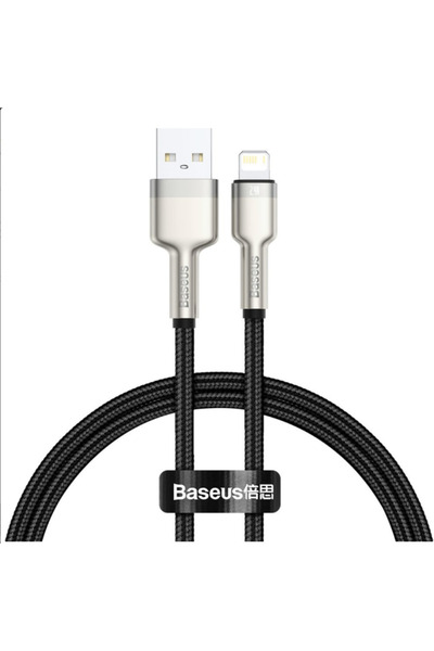 Baseus Cablu USB-A la Lightning din Metal Seria Cafule 2.4A 0.25m Negru