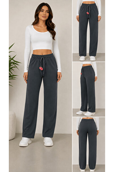 Derya Kurşun Pocketless Elastic Waist Ribbed Trousers 9009