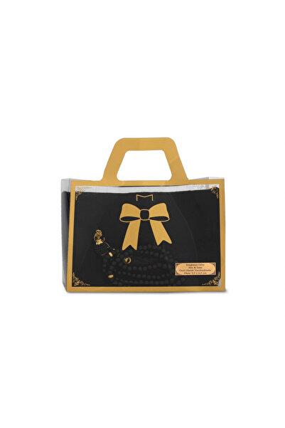 Hayrat Neşriyat Flared Scarf (96X96 cm) + Prayer Beads Gift Set (Black)