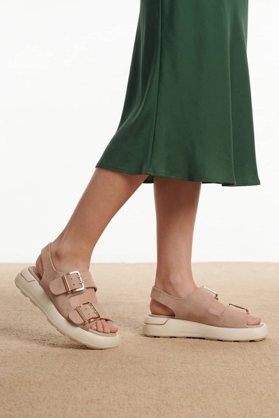 Louis Cardy Marco Beige Suede Leather Women's Sandals