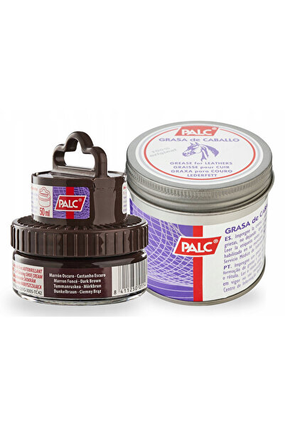 Palc Set 2 in 1, deget, grasime de piele impermeabila, maro inchis, pasta cre...
