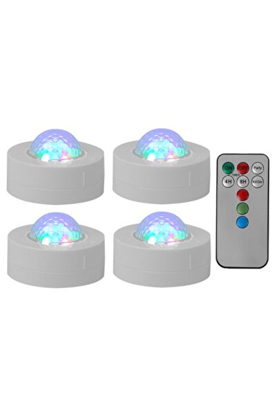 Party Set de 4 lumini LED RGB Mini Astro cu stroboscop și telecomandă