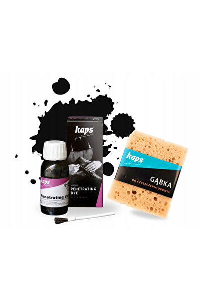 kaps Kit de ingrijire a incaltamintei, Kaps, Vopsea pentru piele neagra 50 ml...