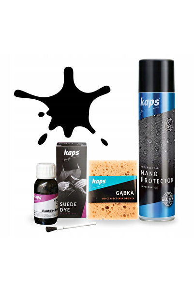 kaps Kit de ingrijire a incaltamintei, Kaps, vopsea neagra pentru piele intoa...