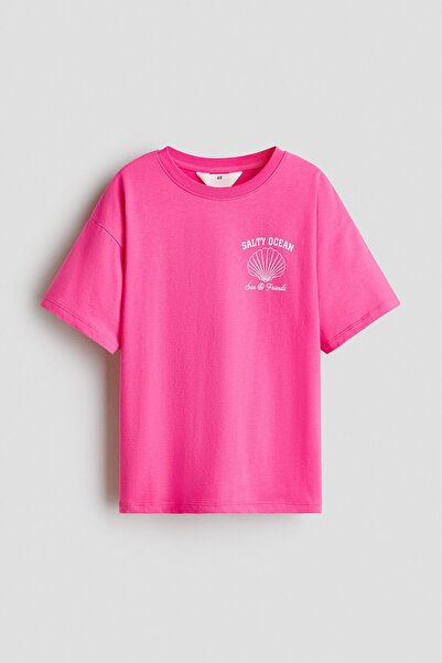 H&M Pamuklu ve Baskılı Tişört