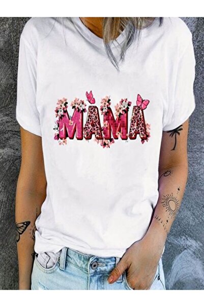 COZYWEAR Mama Printed White Women's T-Shirt