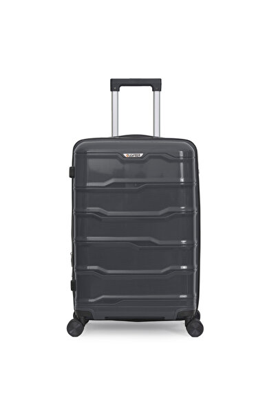 Amber Μεγάλη Βαλίτσα με Επέκταση AM1014 (75x49x29-34 εκ.) Ανθρακί