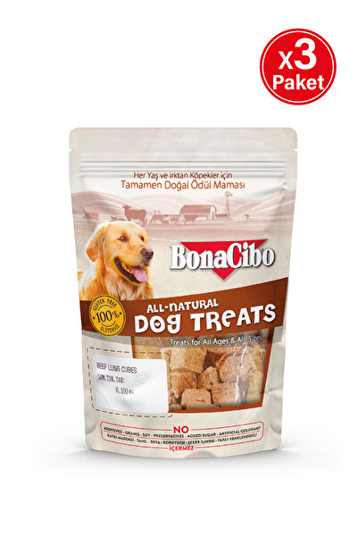 BonaCibo Beef Lung Cubes 100 gr x 3 Paket