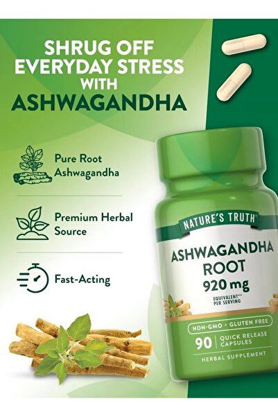Nature's Truth Ashwagandha 920mg 90 Softgels Herbal Stress Support Wellness Balance Energy Vitality Supplement