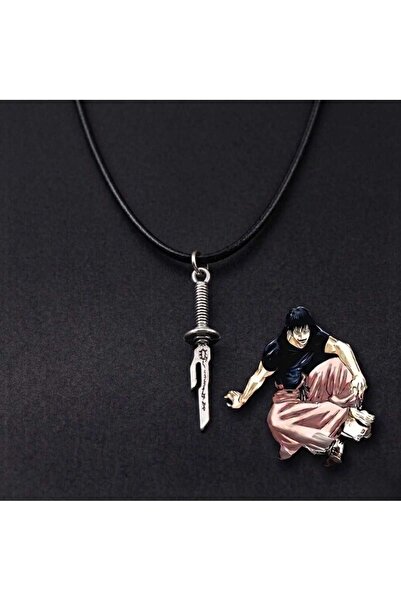 Corvus kolye&bileklik Silver Anime Jujutsu Kaisen Fushiguro Toji Sword Leathe...