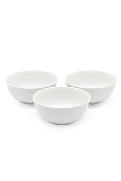 Shallow By Styli 3-Piece Porcelain Bowl Set, 12cm
