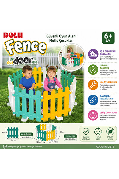 DoruCO Çocuk Oyun Çiti Oyun Alanı 8 Parça Renkli Güvenlik Bariyeri 6 Ay+