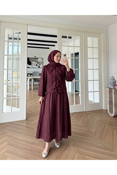 secret of VALORIA Women's Thin Modal Fabric Ruffle Detailed Lined Hijab Skirt...