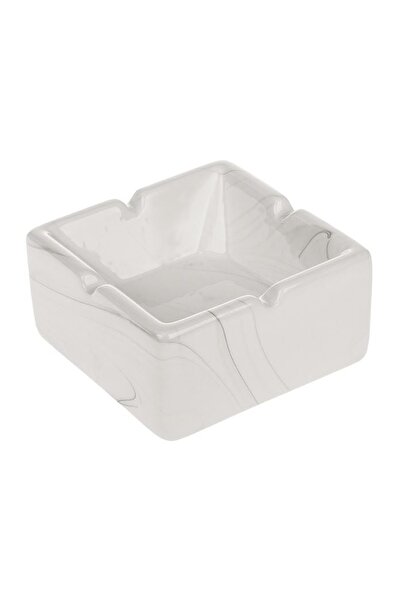 OEM Scrumieră ceramică pătrată alb marble 10x10x5 cm, aspect elegant pentru d...