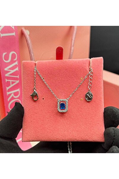 Generic Silver Pendant with a Brilliant Square Royal Blue Stone