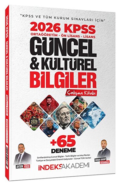 İndeks Akademi 2026 KPSS Güncel ve Kültürel Bilgiler Çalışma Kitabı (65 Denem...