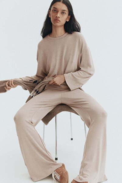 H&M Flared fine-knit trousers