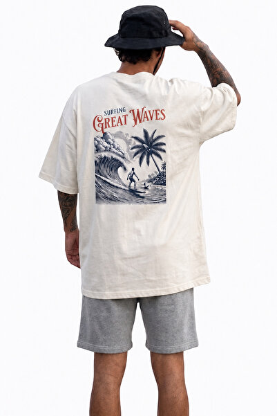 EFFRENATU Surfing Great Waves Men's T-Shirt Shorts Set