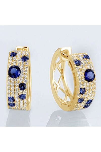 Choice1 E5244 Huitan Dazzling Blue/White CZ Hoop Earrings for Women Modern Fa...