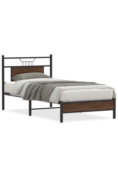 vidaxl Cadru pat fără saltea, stejar maro 80x200 cm lemn prelucrat