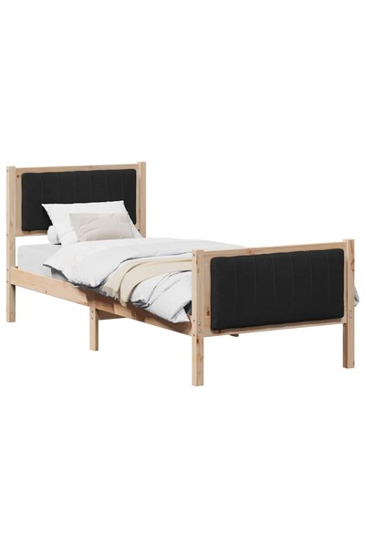 vidaxl Cadru de pat Maro și negru 80 x 200 cm Lemn masiv de pin