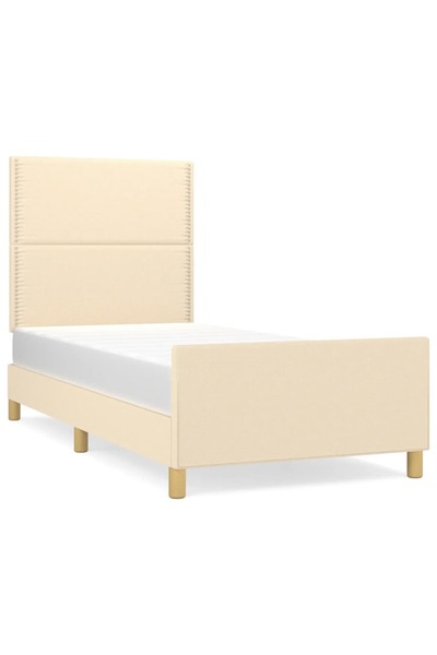 vidaxl Cadru de pat fără saltea cremă 90x190 cm țesătură