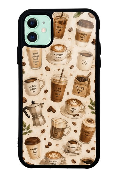 Spoyi iPhone 11 Coffee Club Design Glossy Phone Case
