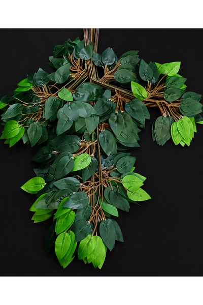 LUCIDIUSDECOR Set 12 ramuri decorative artificiale verde închis – tijă maro ș...